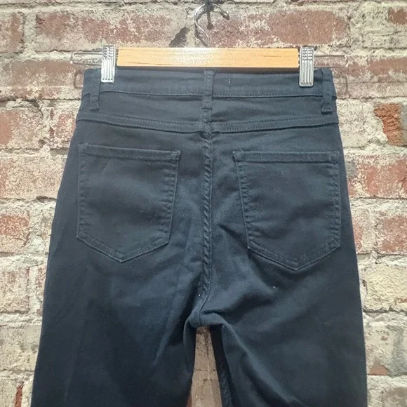 Sandro Paris Black High Rise Visible Zip Button Front Skinny Jeans Size 36 US 26 - Picture 8 of 9